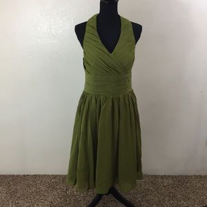 !!Sale!!! Olive green halter neck dress